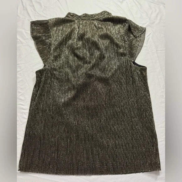 Banana Republic Shimmering Tie-Neck Blouse with flutter sleeves size Medium - Picture 4 of 6